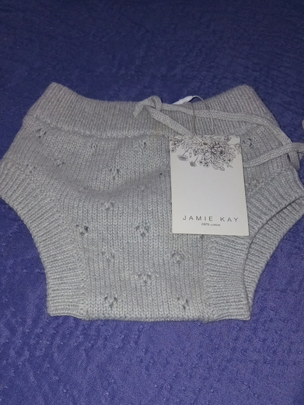 Jamie Kay Light Gray Knit Baby Shorts